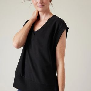 Athleta retroterry vneck sweatshirt tee size med.but oversized